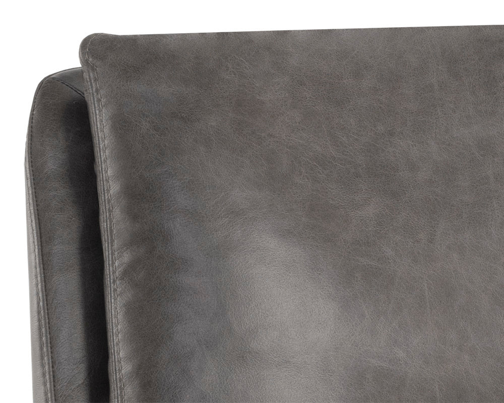 Cardona Swivel Lounge Chair - Gunmetal  Marseille Concrete Leather