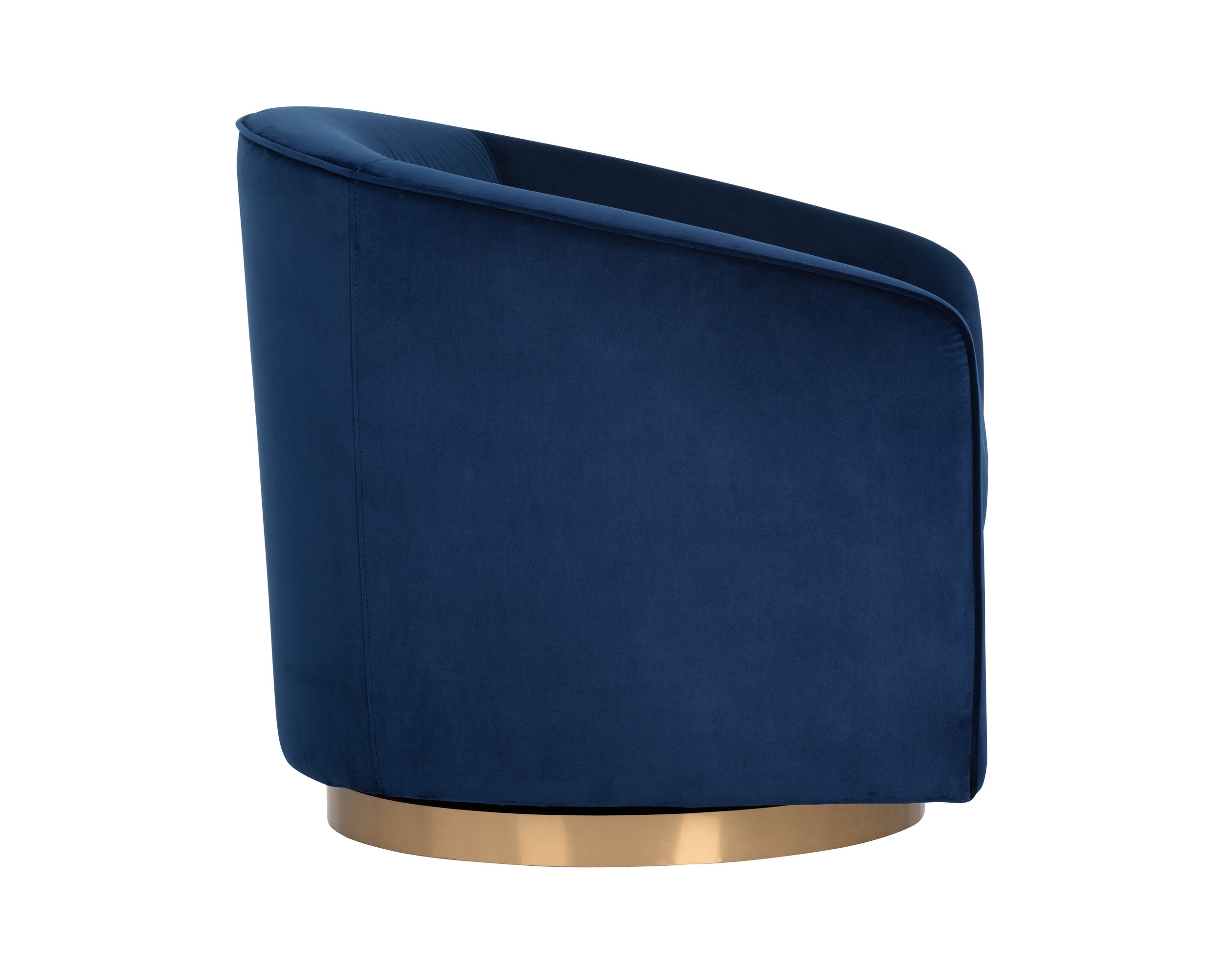 Hazel Swivel Lounge Chair - Gold  Navy Blue Sky