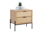 Avida Nightstand - Black  Rustic Oak/Natural