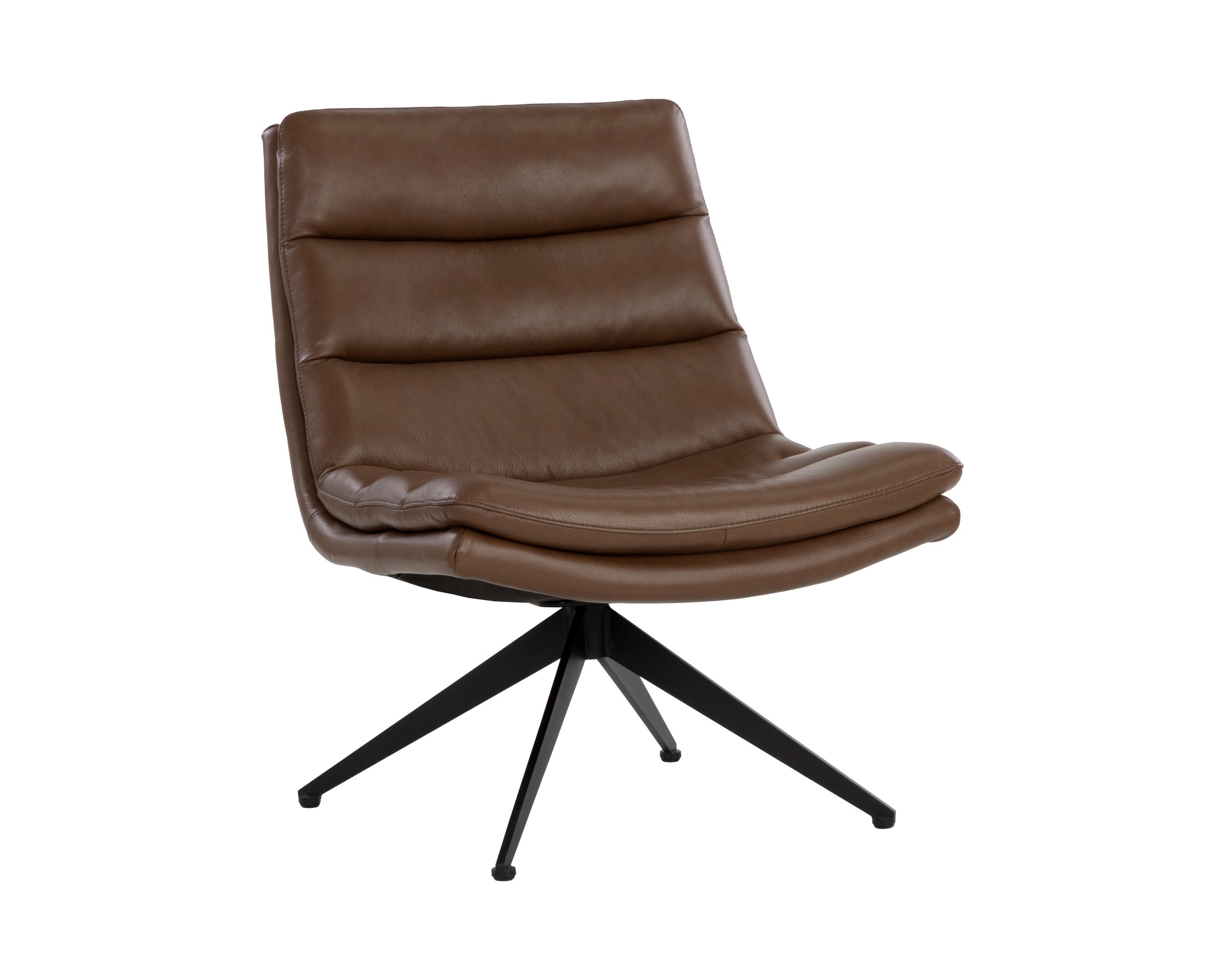 Keller Swivel Lounge Chair - Missouri Mahogany Leather