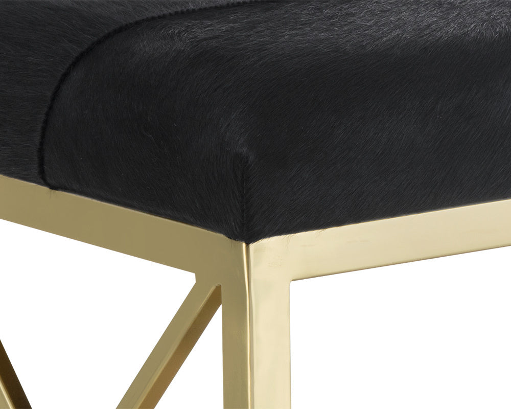 Bria Bench - Antique Brass  Black