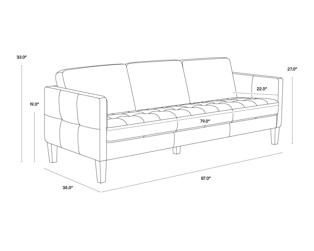 Karmelo Sofa - Cognac Leather