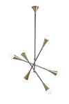 Zenith Chandelier - Brass And Black