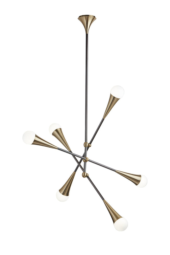 Zenith Chandelier - Brass And Black