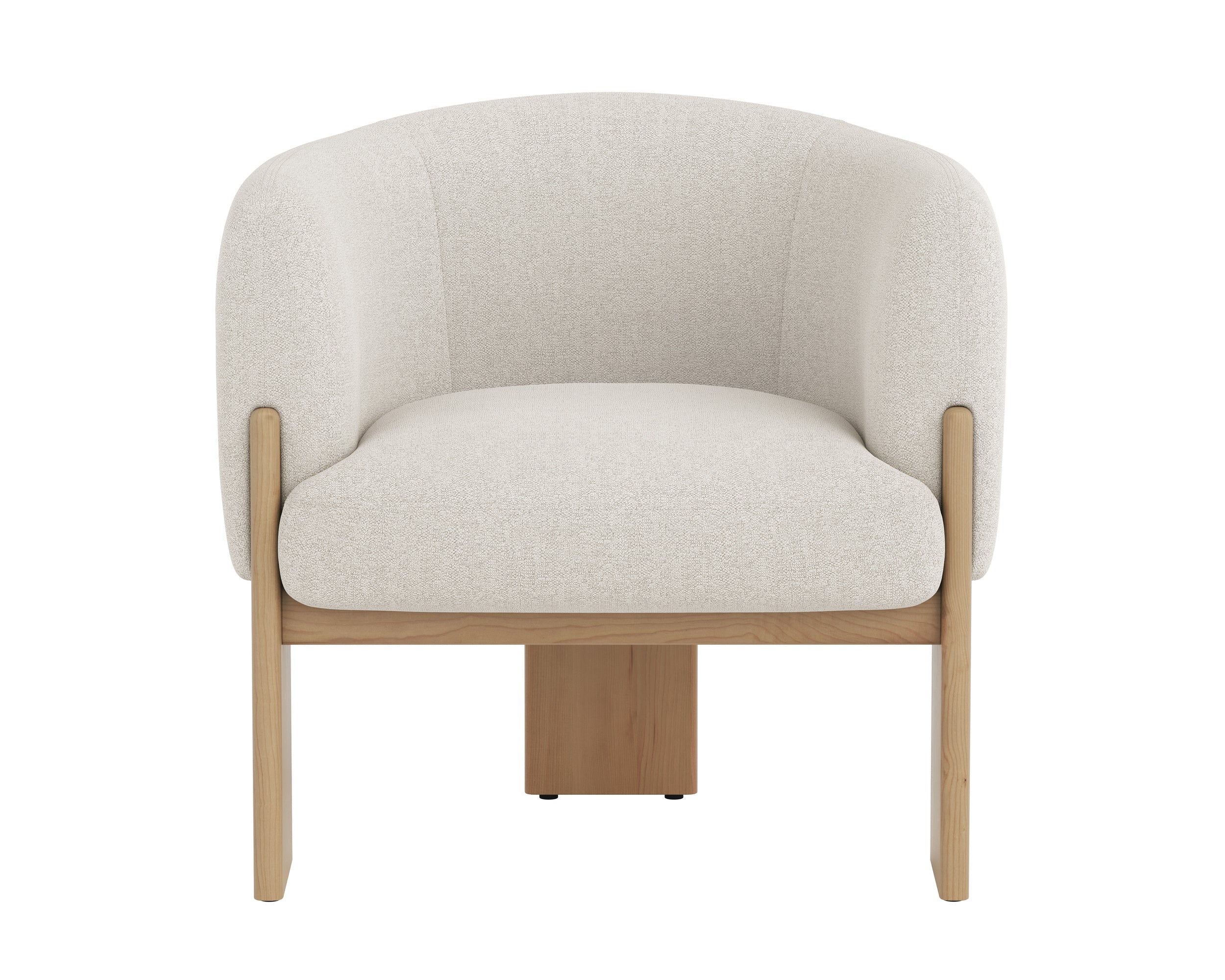 Trine Lounge Chair - Rustic Oak  Dove Cream