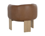 Trine Lounge Chair - Rustic Oak  Vintage Camel Leather