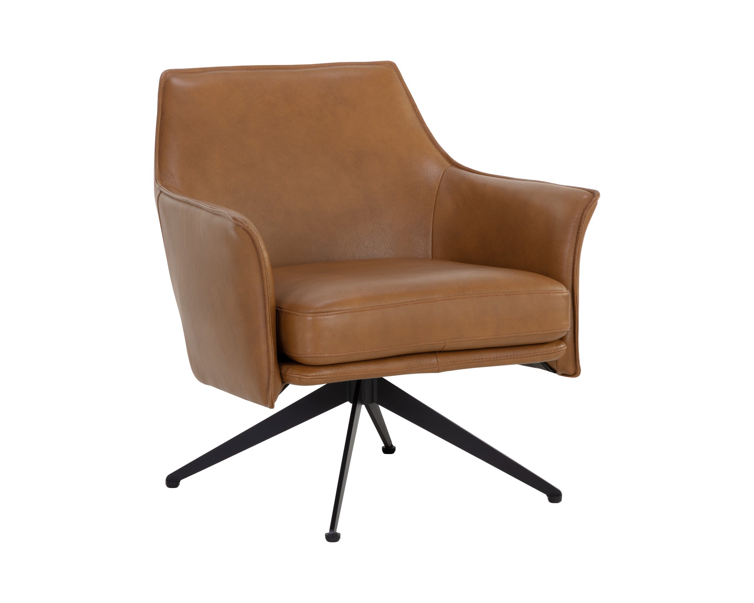 Crosby Swivel Lounge Chair - Missouri Cognac Leather