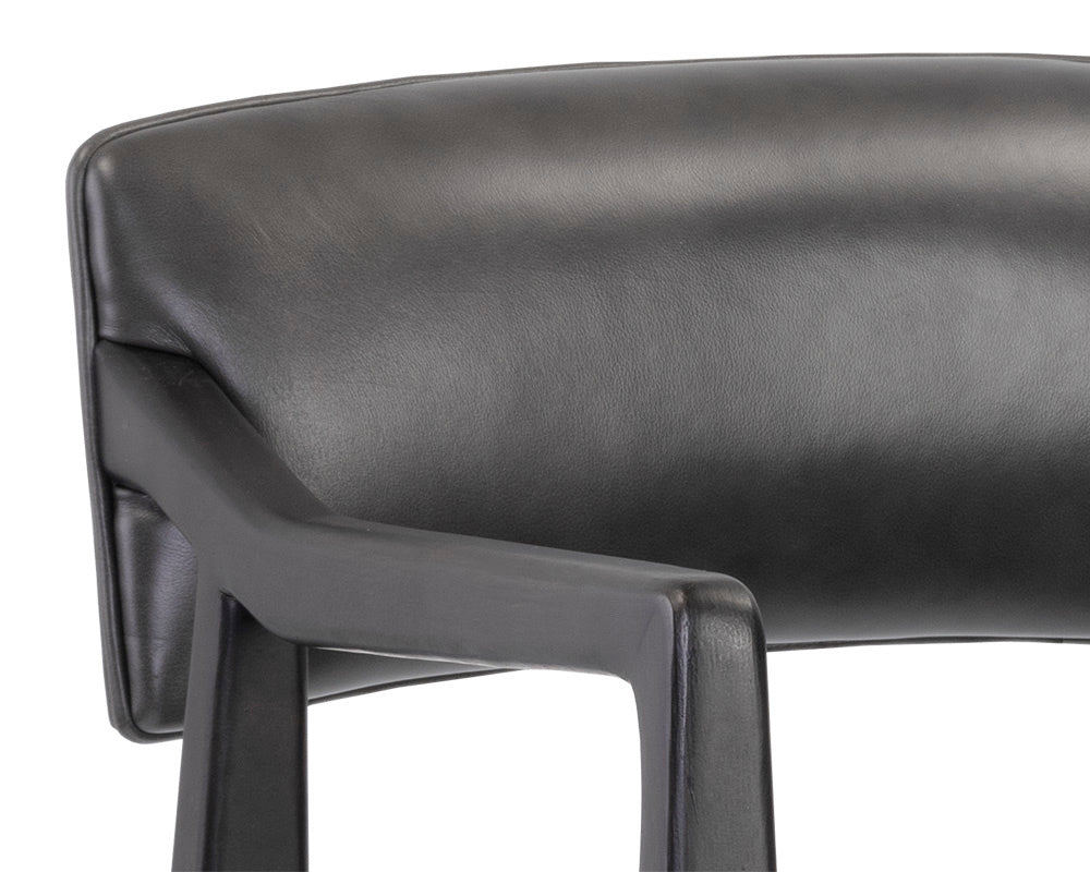 Keagan Barstool - Brentwood Charcoal Leather