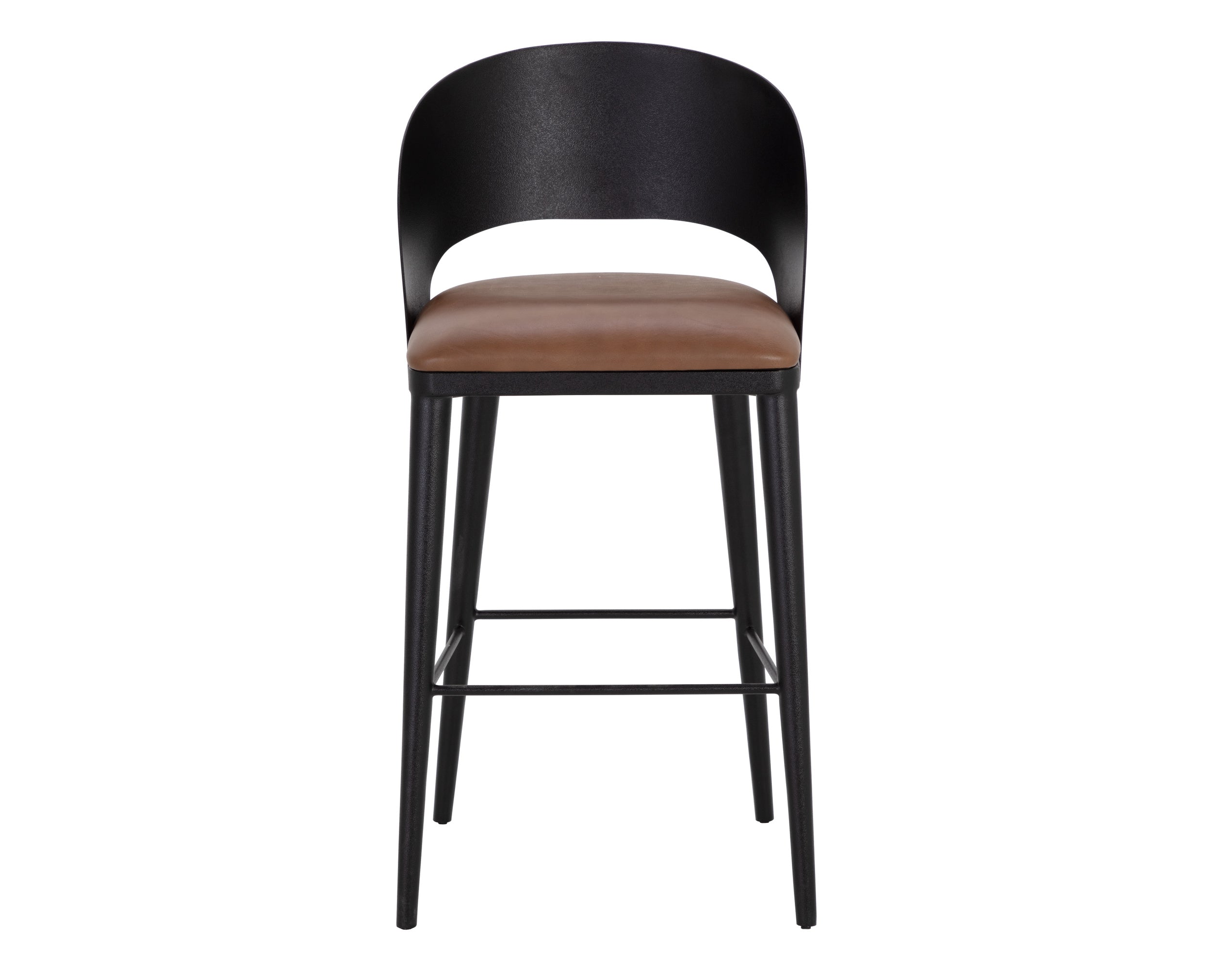 Dezirae Barstool - Black  Cognac Leather