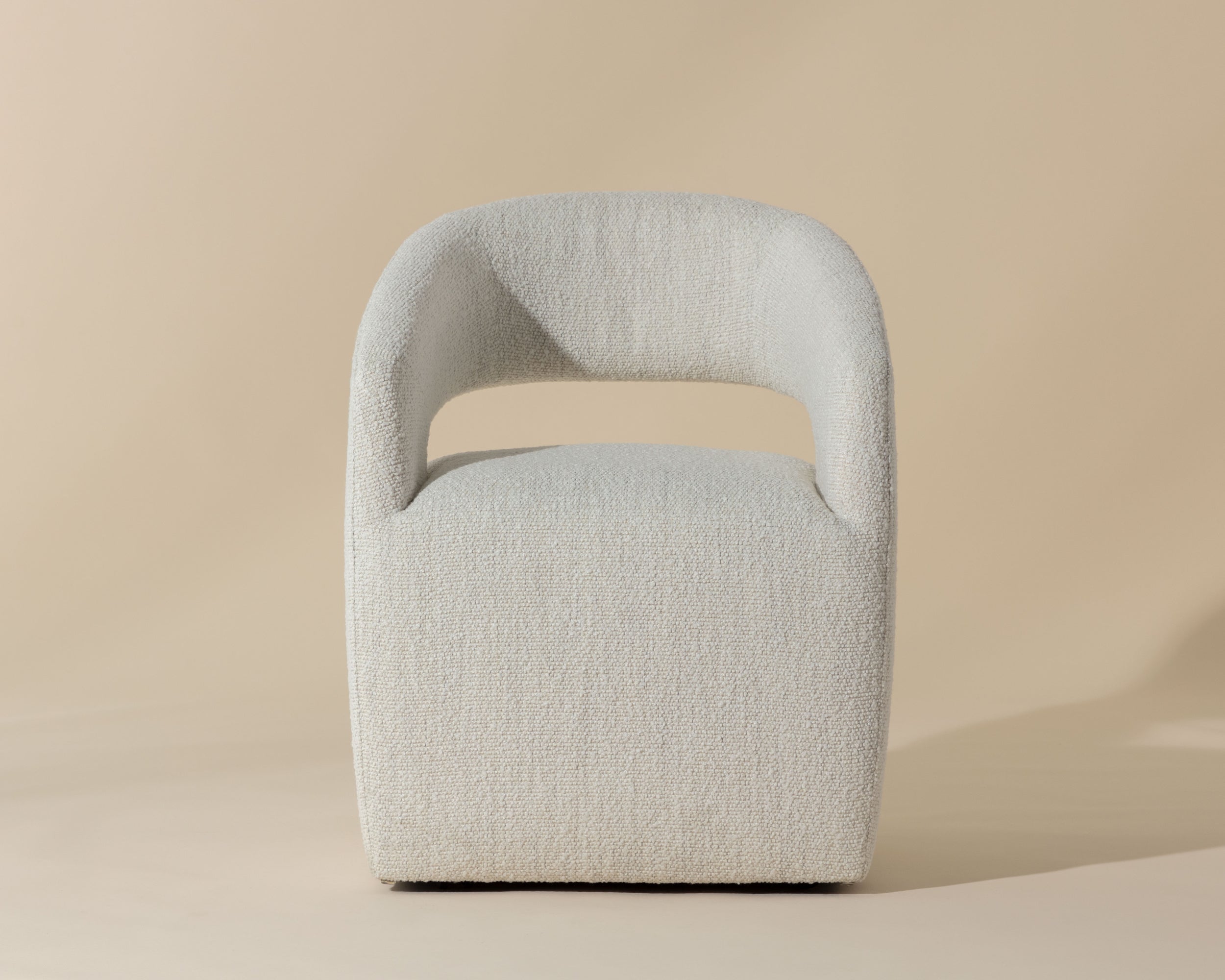 Lloret Wheeled Dining Armchair - Merino Pearl