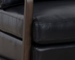 Castell Swivel Lounge Chair - Brown  Cortina Black Leather