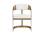 Beaumont Dining Armchair - Antique Brass  Rhea Light Barley