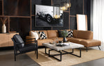 Brandi Sofa Chaise - Raf  Camel Leather