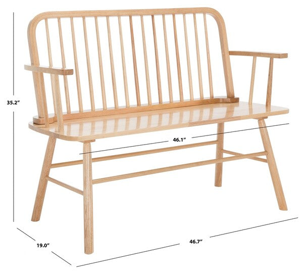 Safavieh Lucilia Spindle Bench, BCH8501 - Natural