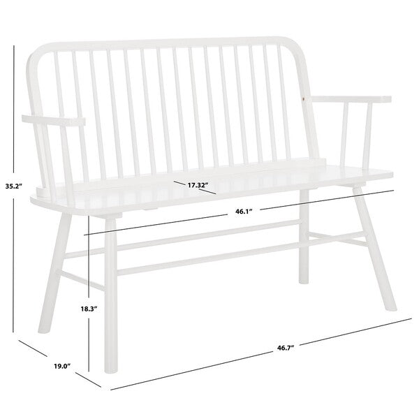 Safavieh Lucilia Spindle Bench, BCH8501 - White