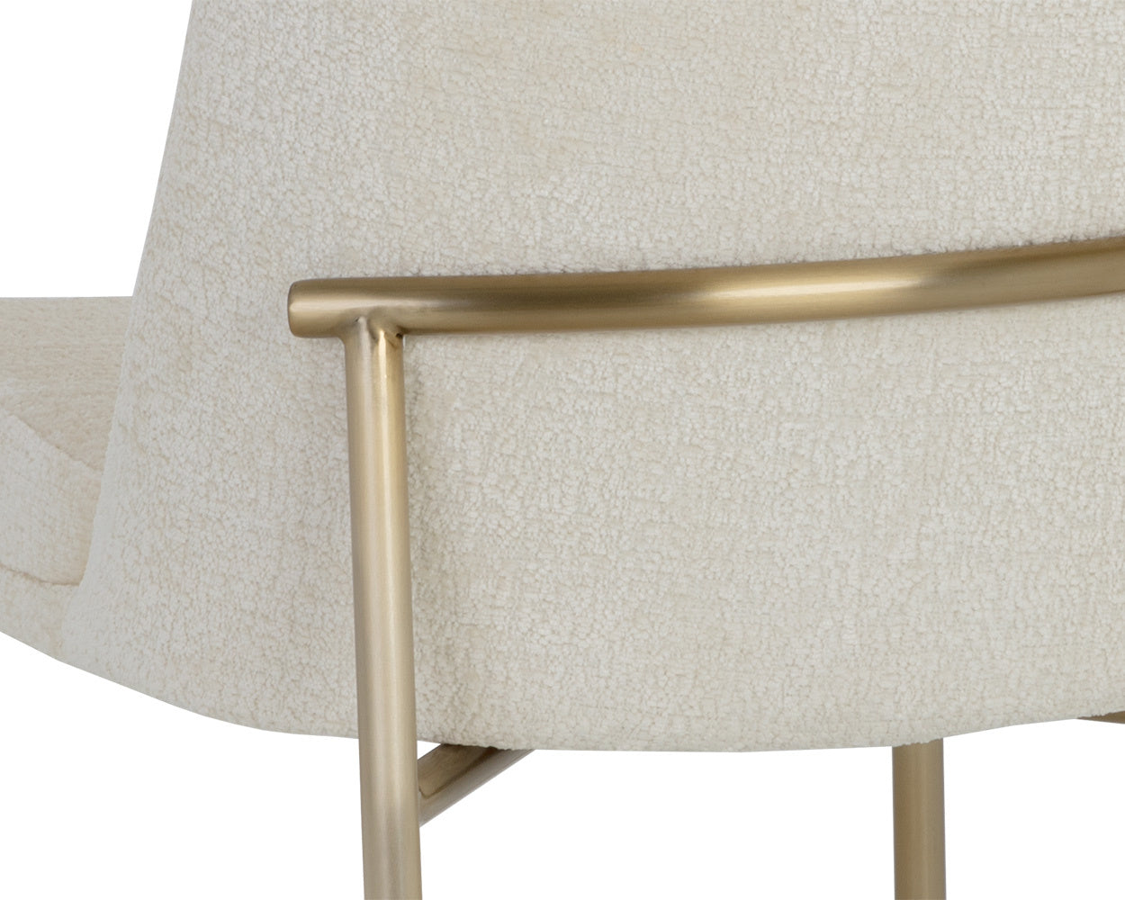 Zeke Dining Chair - Antique Brass  Bergen Ivory