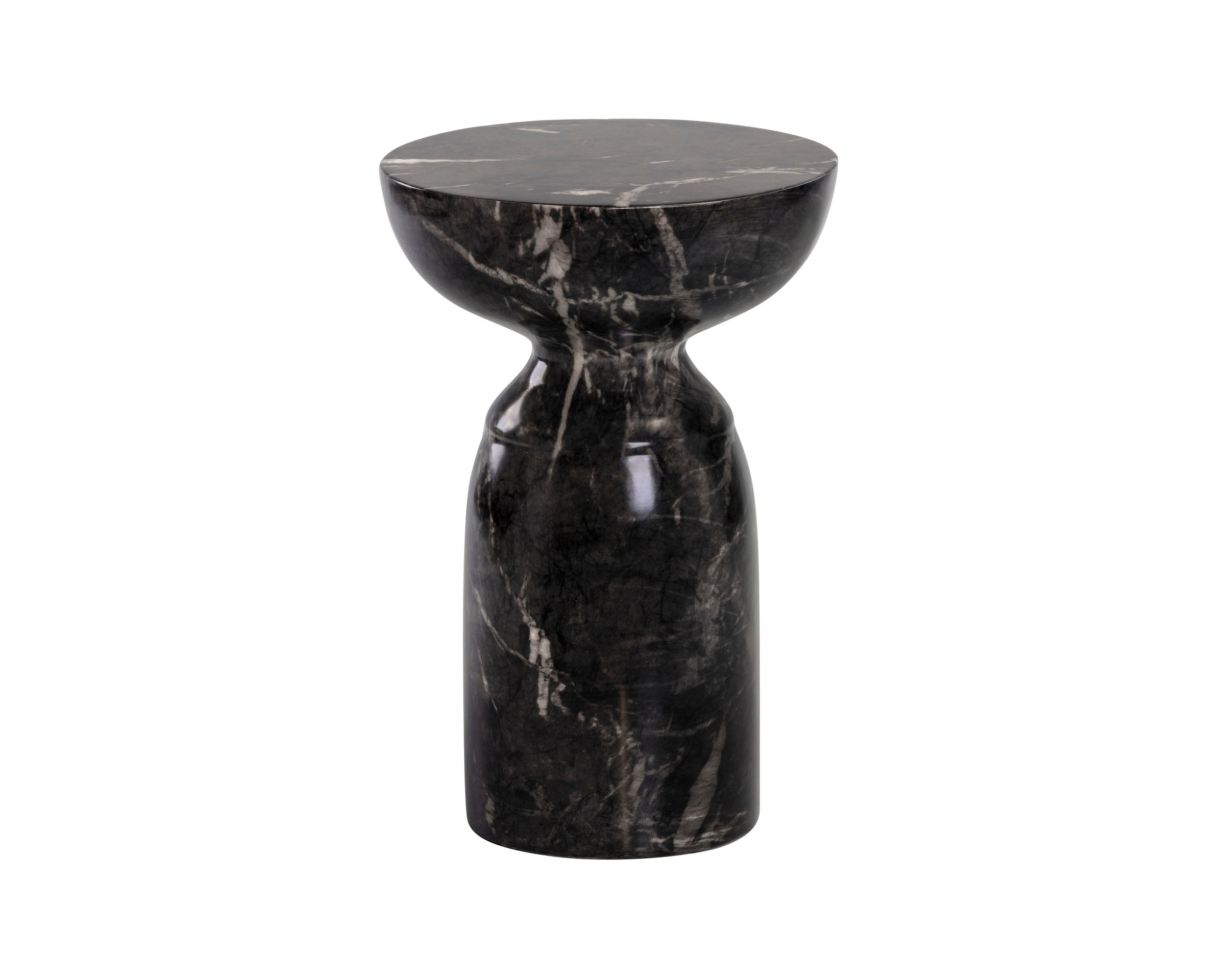 Goya End Table - Marble Look  Black