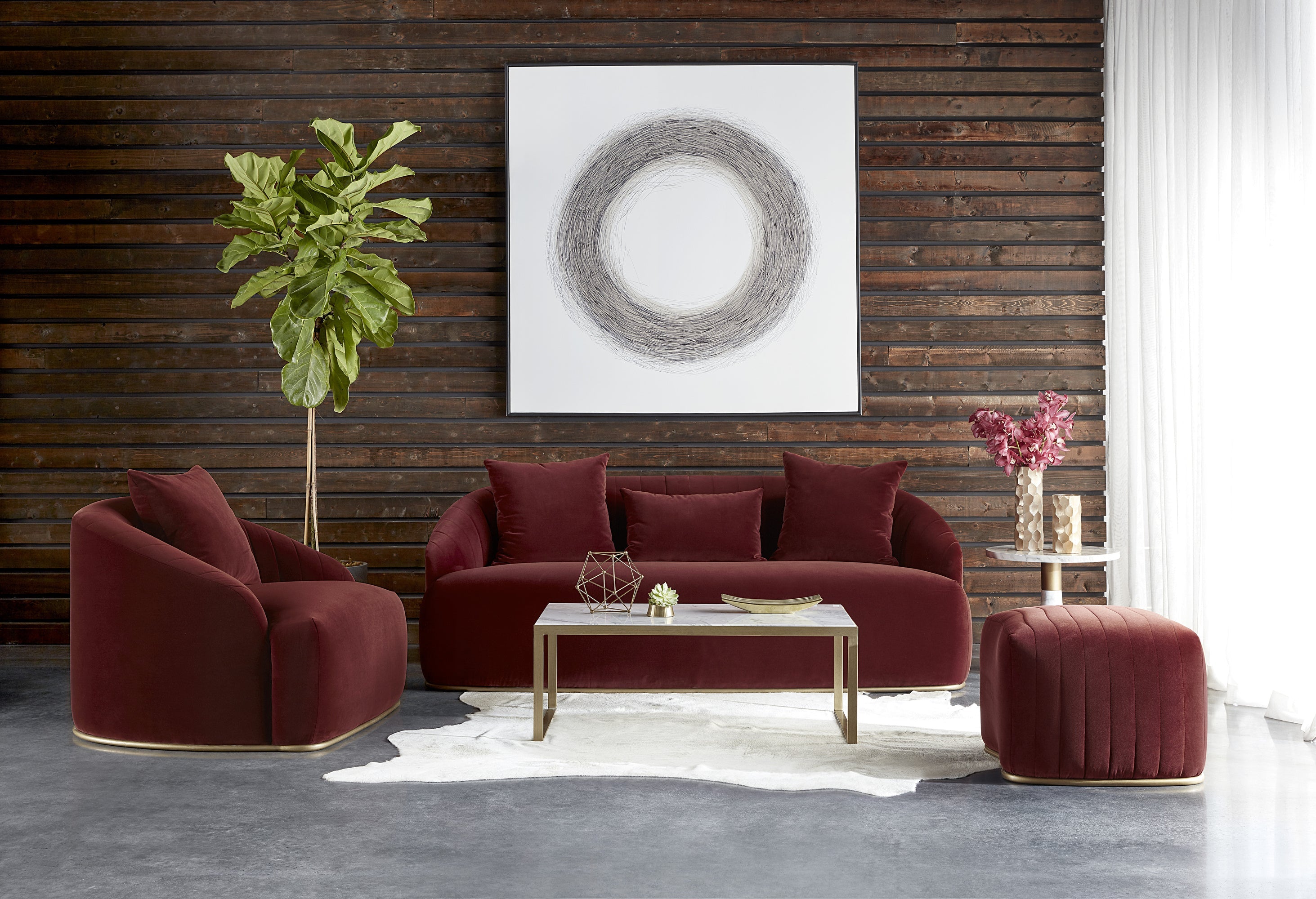 Astrid Sofa - Merlot