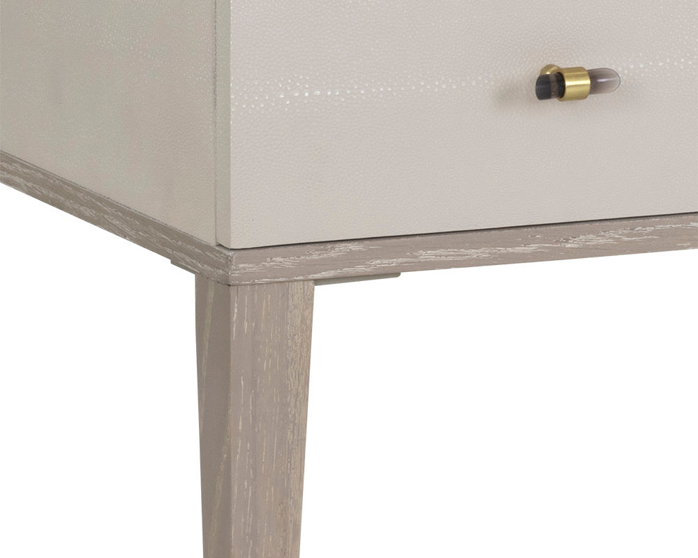 Pattinson Desk - White Ceruse  Oyster Shagreen