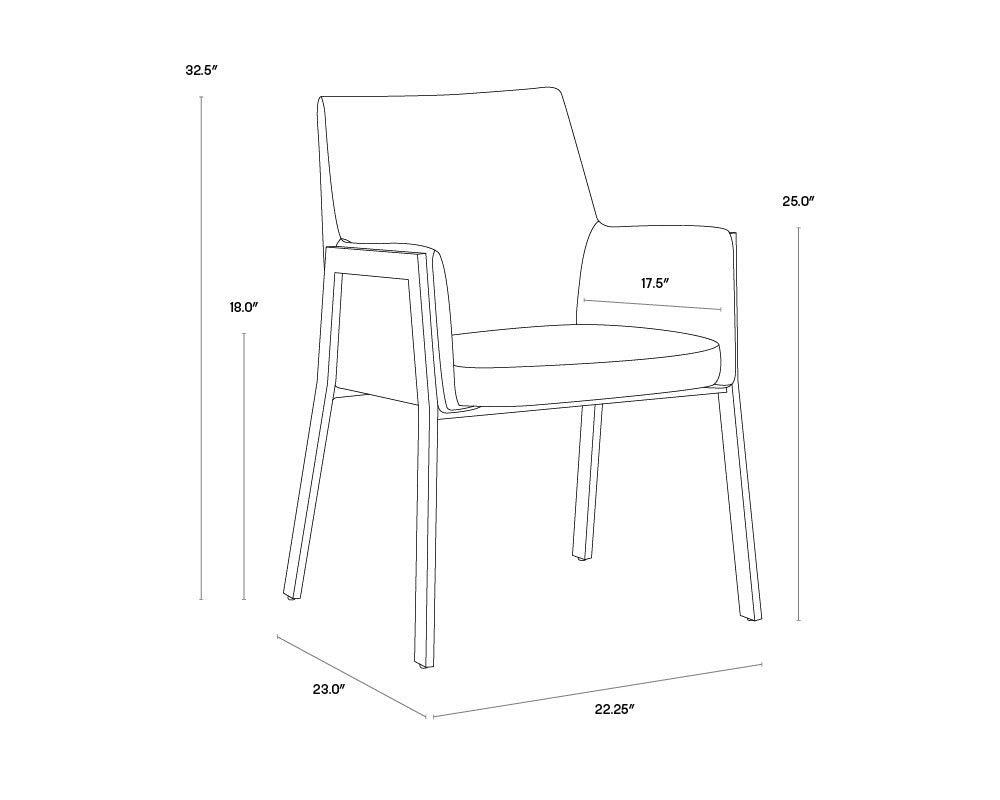 Bernadette Dining Armchair - Kendall Grey