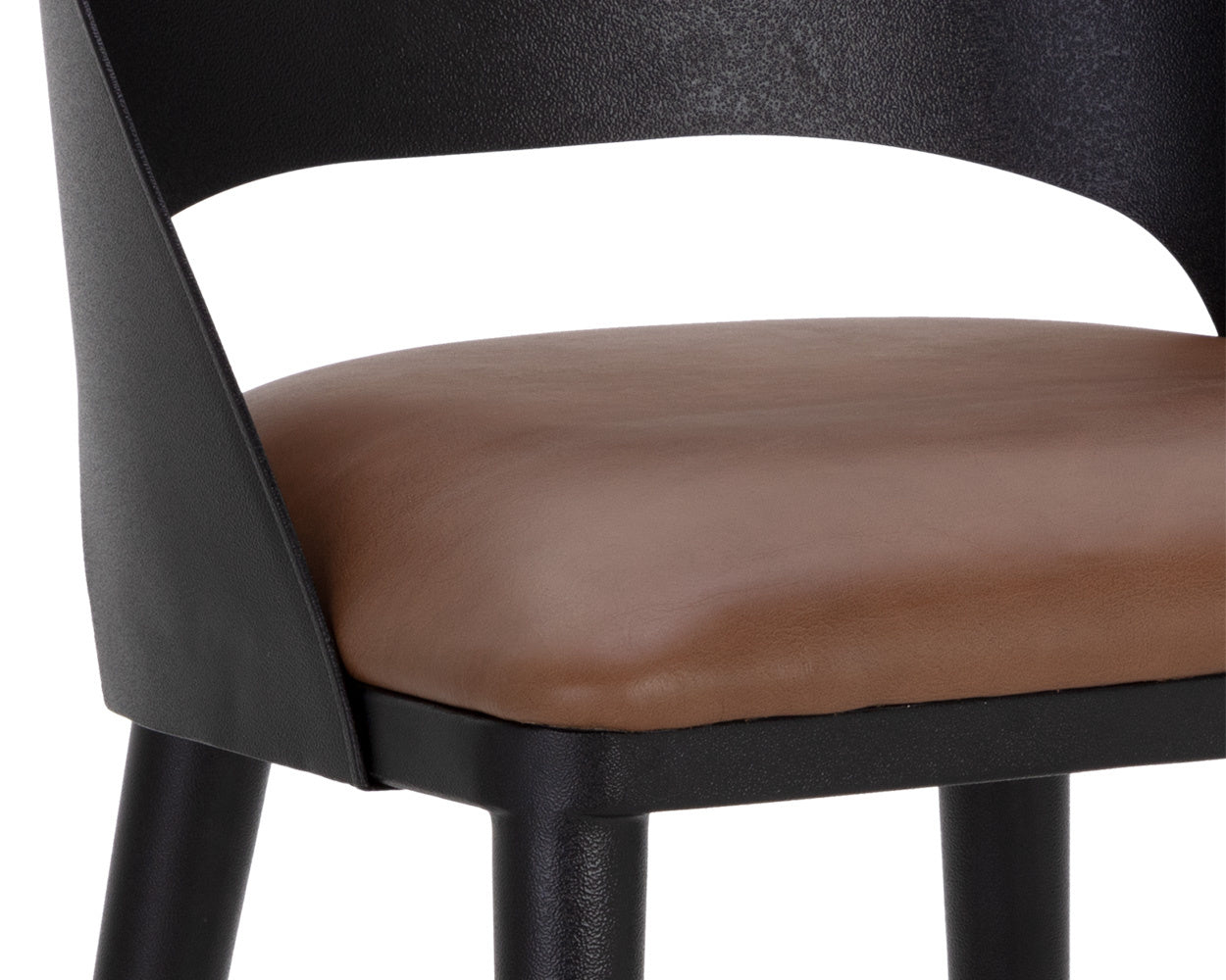 Dezirae Counter Stool - Black  Cognac Leather