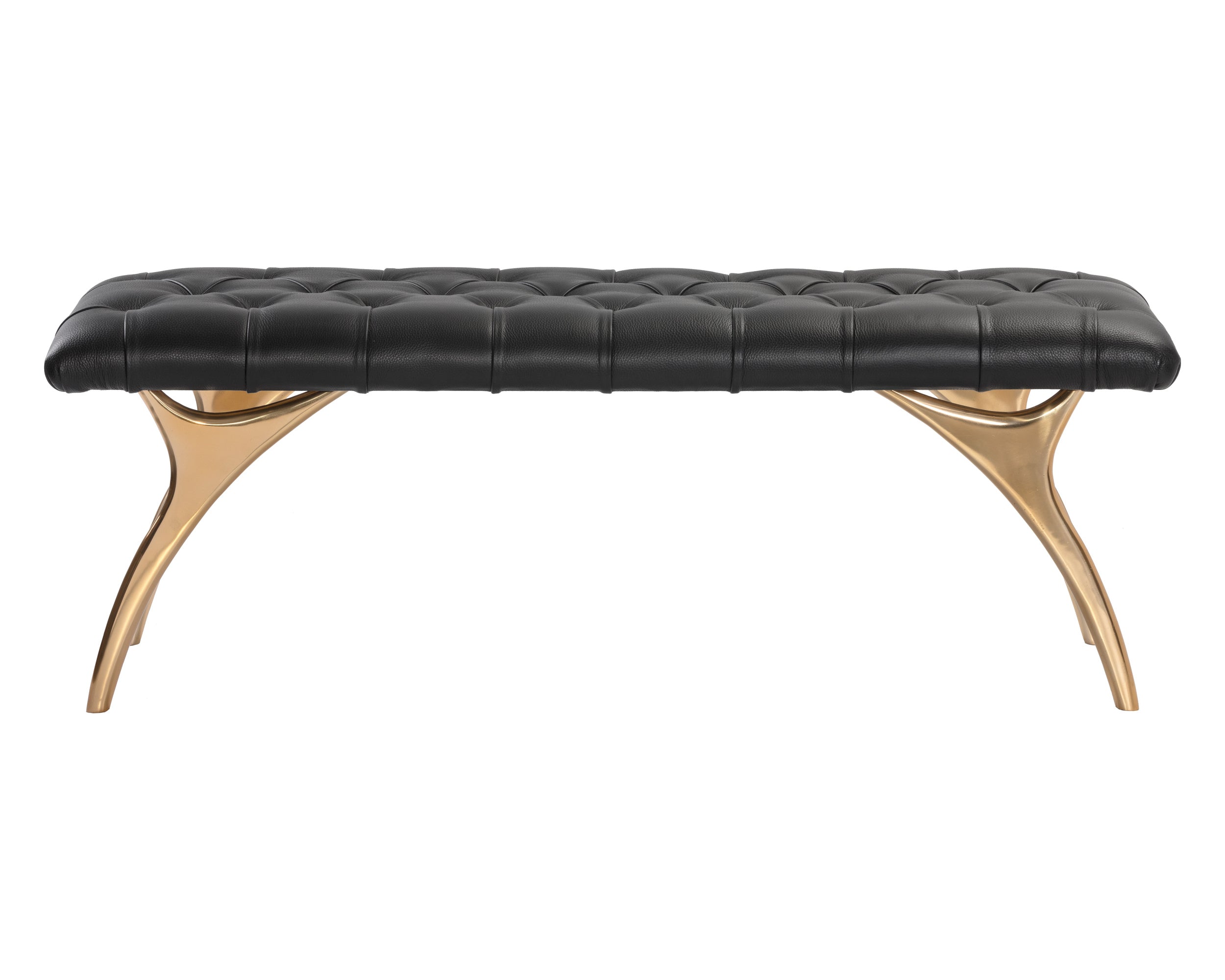 Taylen Bench - Black Leather