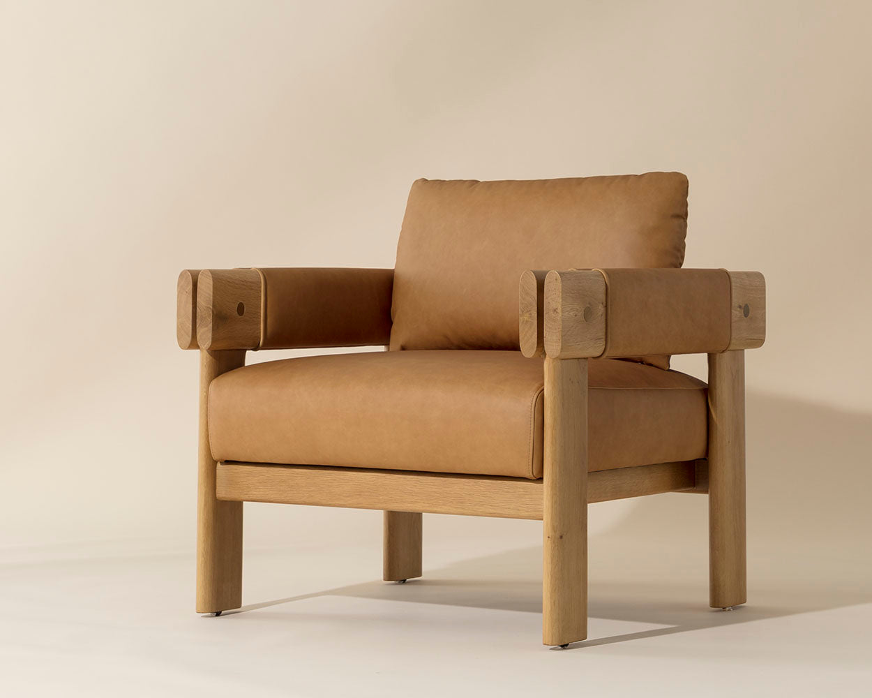 Carmichael Lounge Chair - Ludlow Sesame Leather