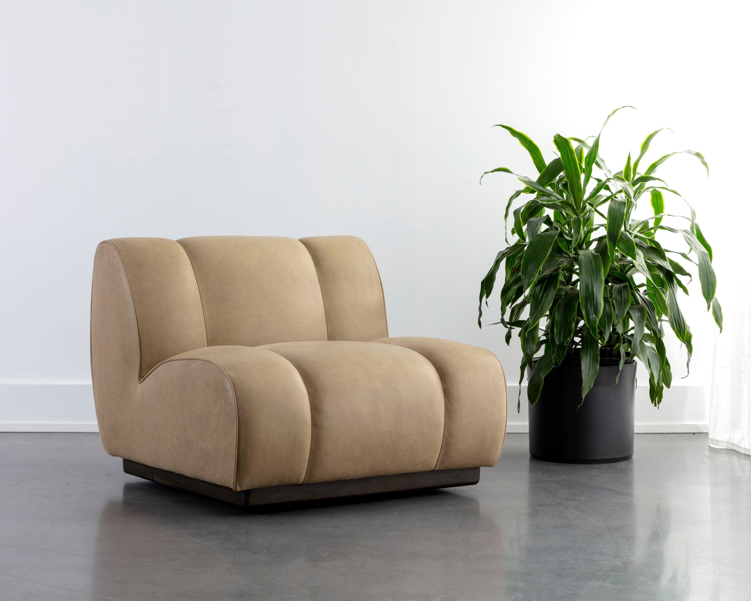 Blaise Swivel Lounge Chair - Sahara Sand Leather