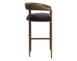 Zanatta Barstool - Charcoal Black Leather