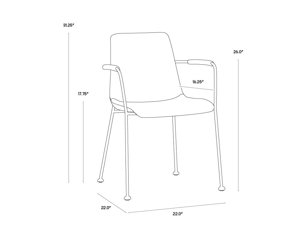 Hathaway Dining Armchair - Belfast Oyster Shell