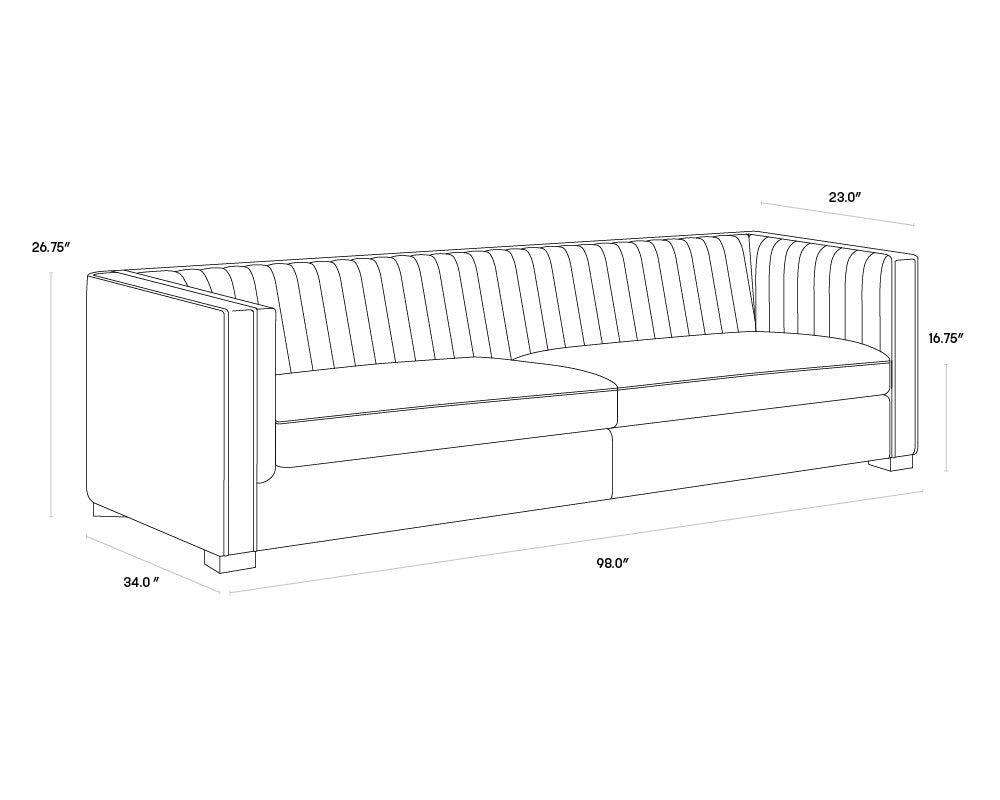 Caitlin Sofa - Hemingway Silver