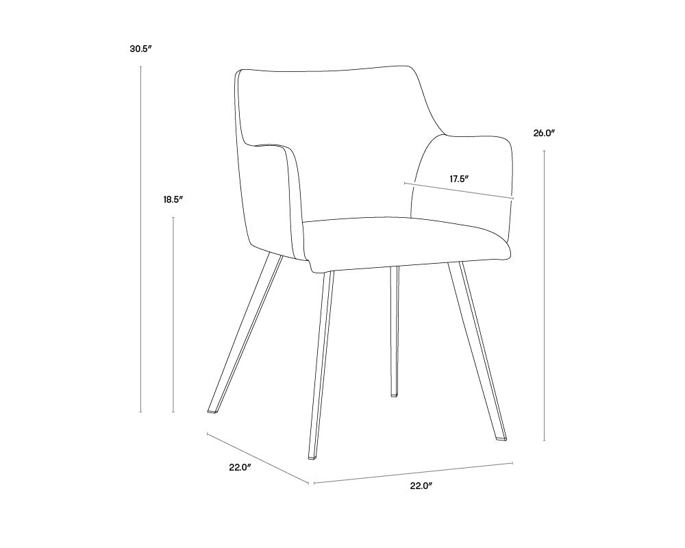 Griffin Dining Armchair - Town Grey / Roman Grey