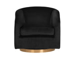 Hazel Swivel Lounge Chair - Gold  Black Sky