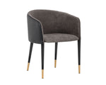 Asher Dining Armchair - Sparrow Grey / Napa Black