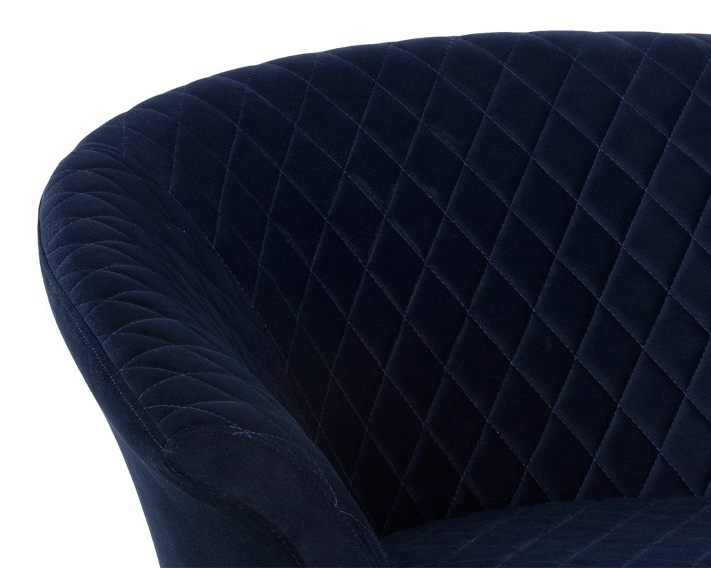 Carine Swivel Lounge Chair - Quilted Abbington Navy