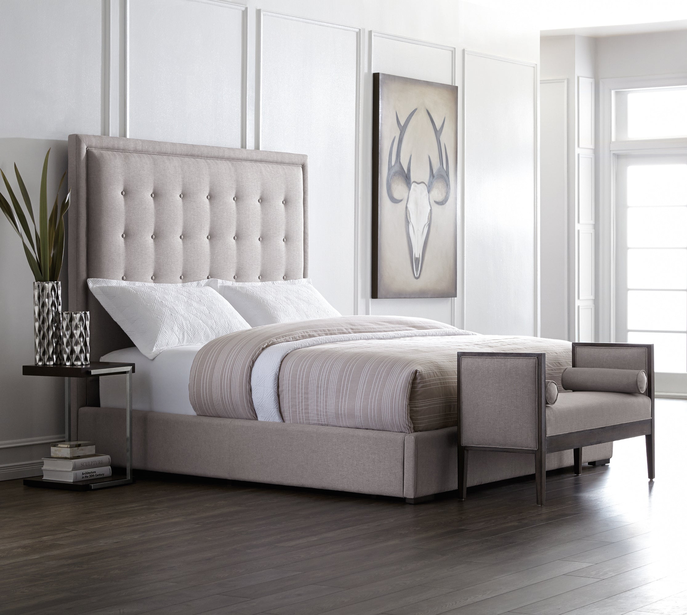 Jackie Bed - King  Silver Linen