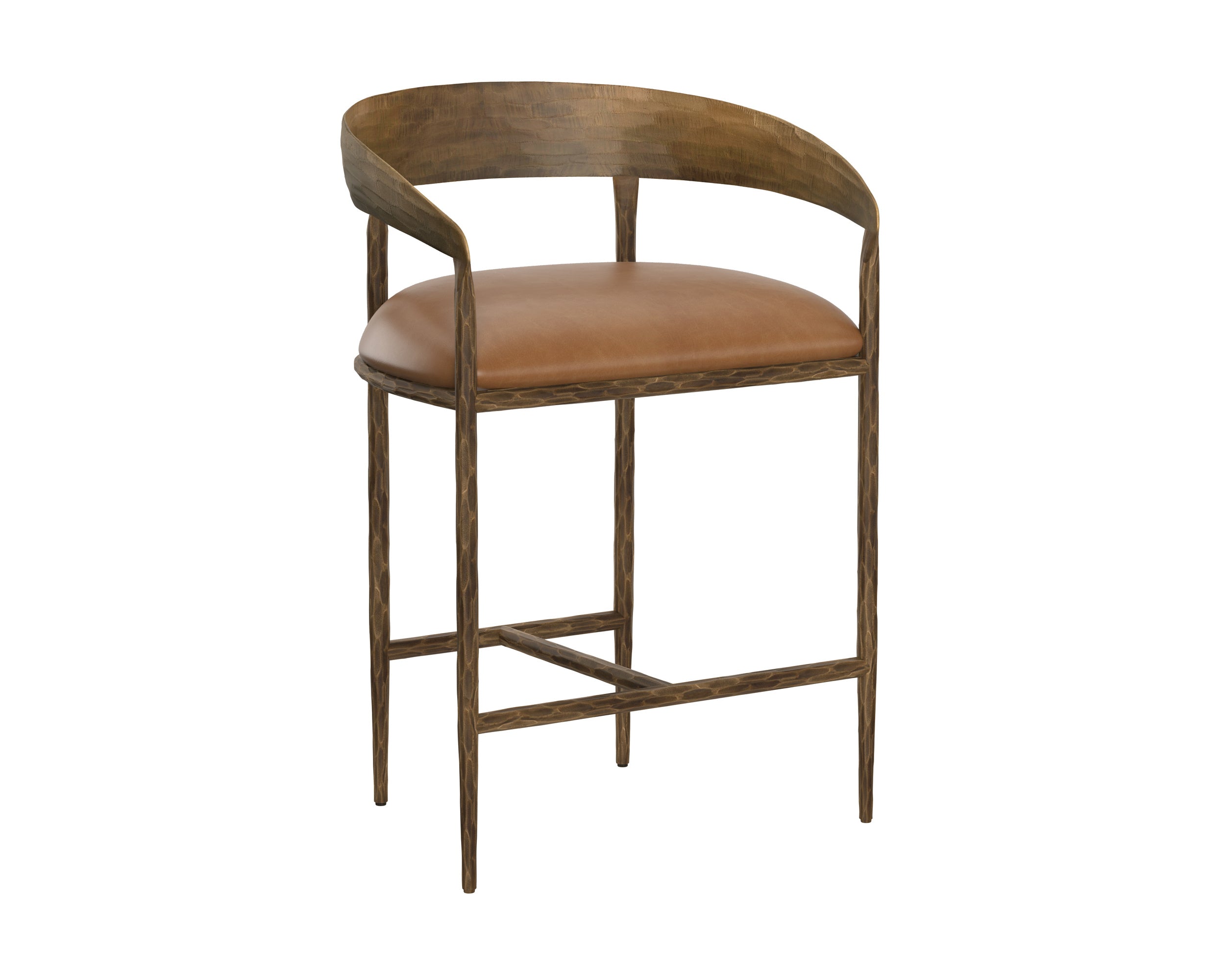 Zanatta Counter Stool - Tan Leather