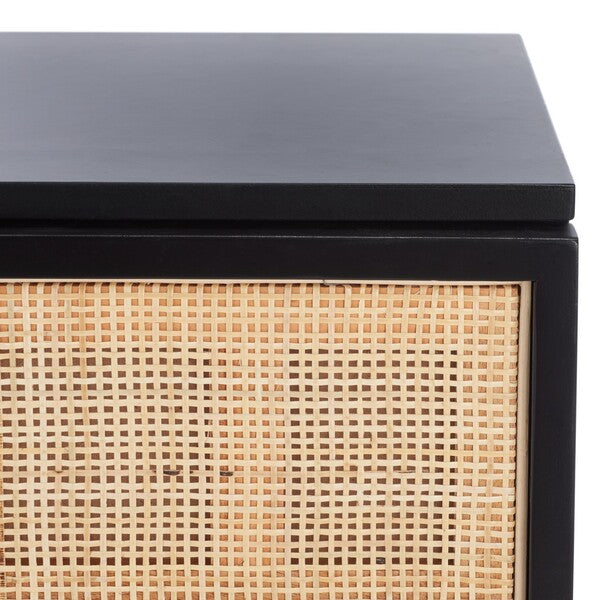 Safavieh Zadie 3 Drawer Rattan Chest, CHS5004 - Black / Gold