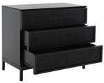 Safavieh Zadie 3 Drawer Rattan Chest, CHS5004 - Black