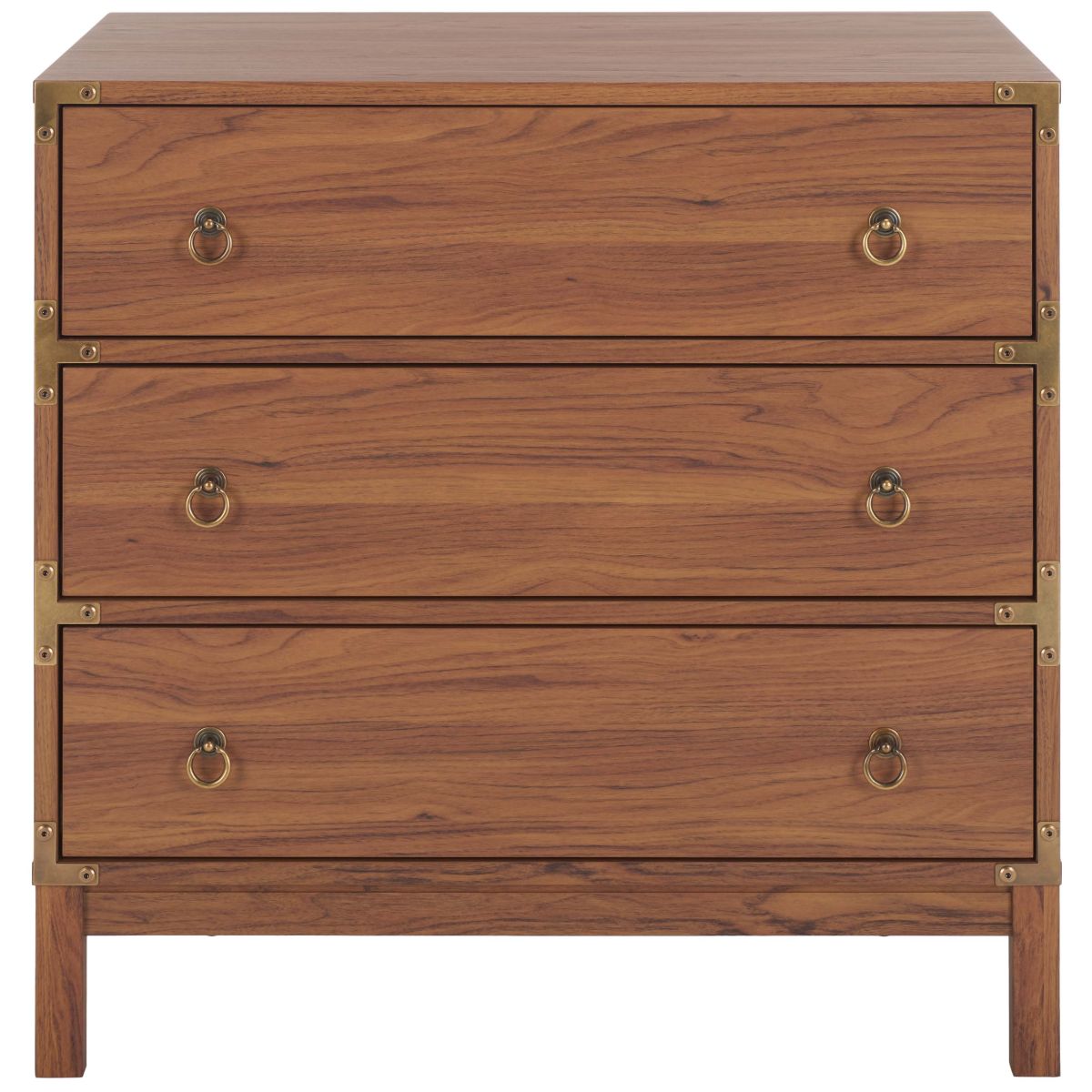 Safavieh Galio 3 Drawer Chest, CHS9600 - Walnut / Gold