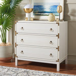 Safavieh Galio 3 Drawer Chest, CHS9600 - White / Gold