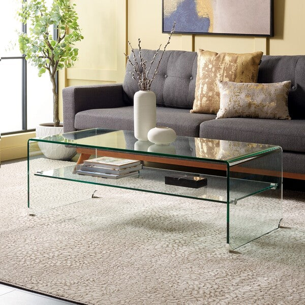 Safavieh Brioni Tempered Glass Coffee Table, COF7303 - Clear Glass