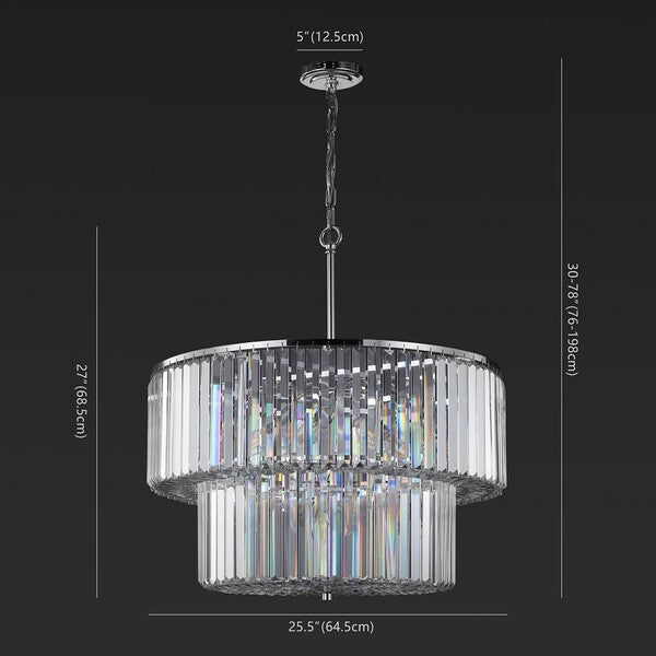 Safavieh Couture Viviann Crystal 2 Tier Chandelier, CTL1054 - Chrome / Clear