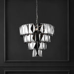 Safavieh Couture Jaylee Crystal 4 Tier Chandelier, CTL1055 - Nickel / Dark Grey