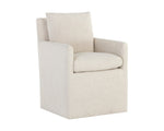 Glenrose Wheeled Dining Armchair - Effie Linen