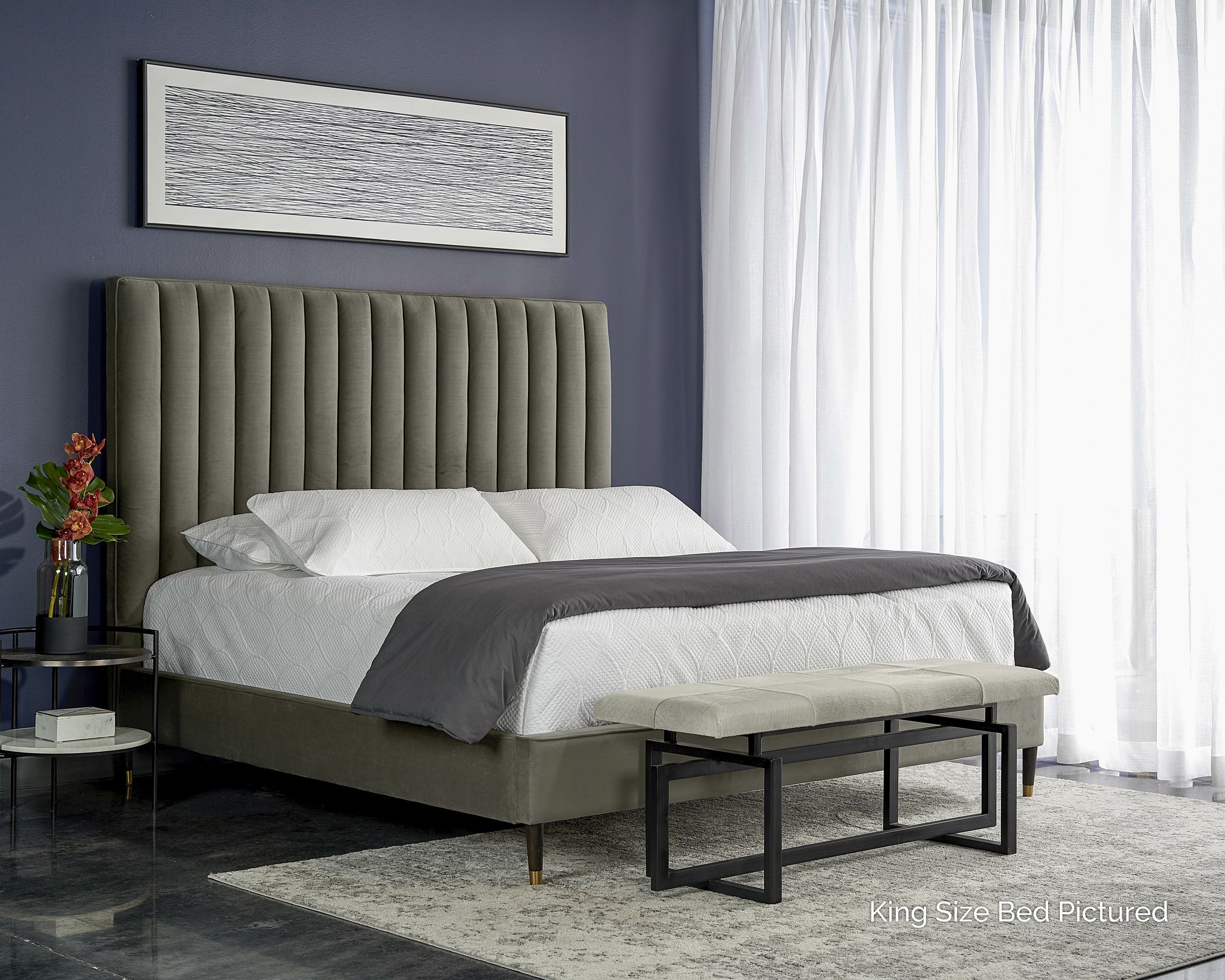 Yosi Bed - Queen  Antonio Charcoal