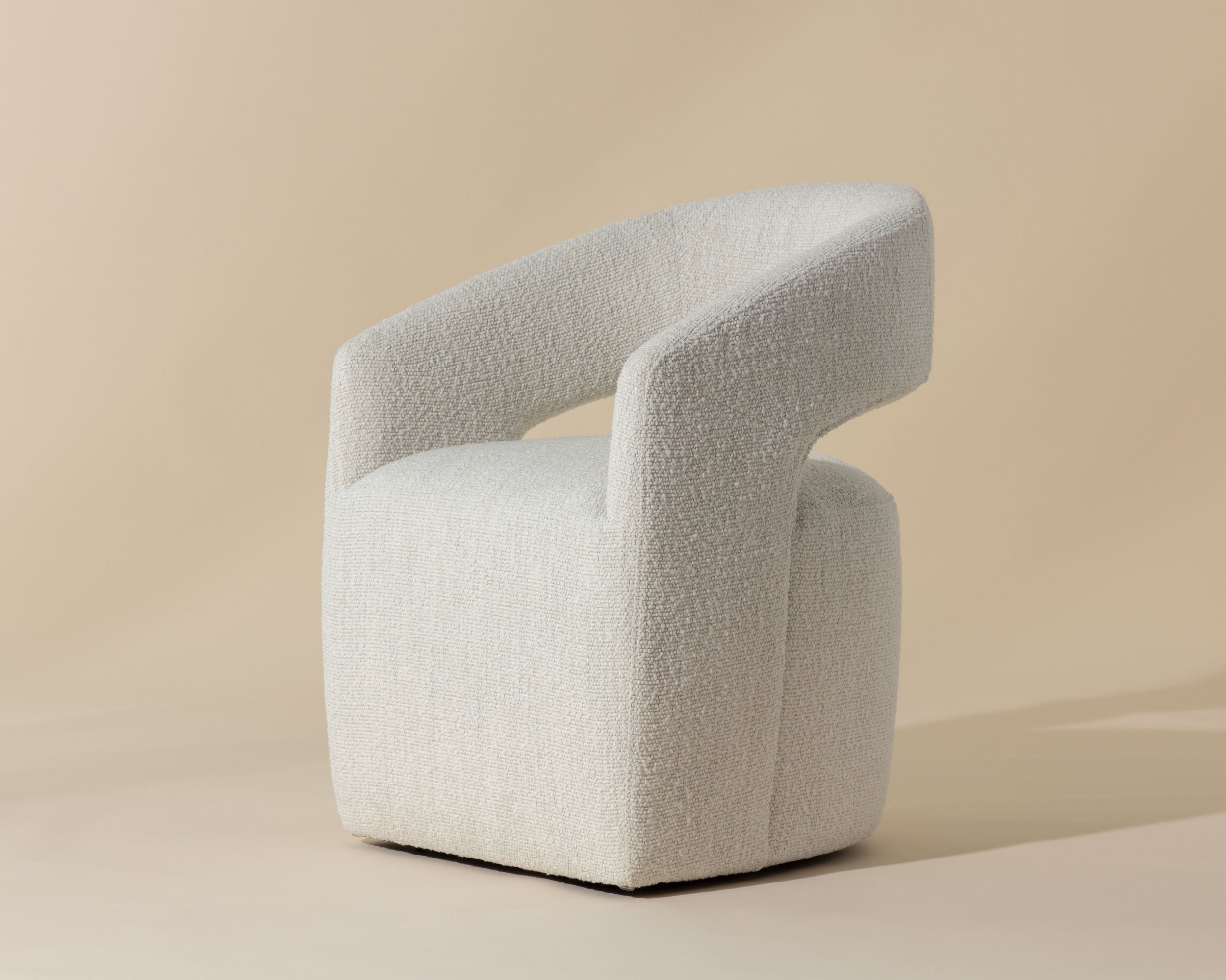 Lloret Wheeled Dining Armchair - Merino Pearl