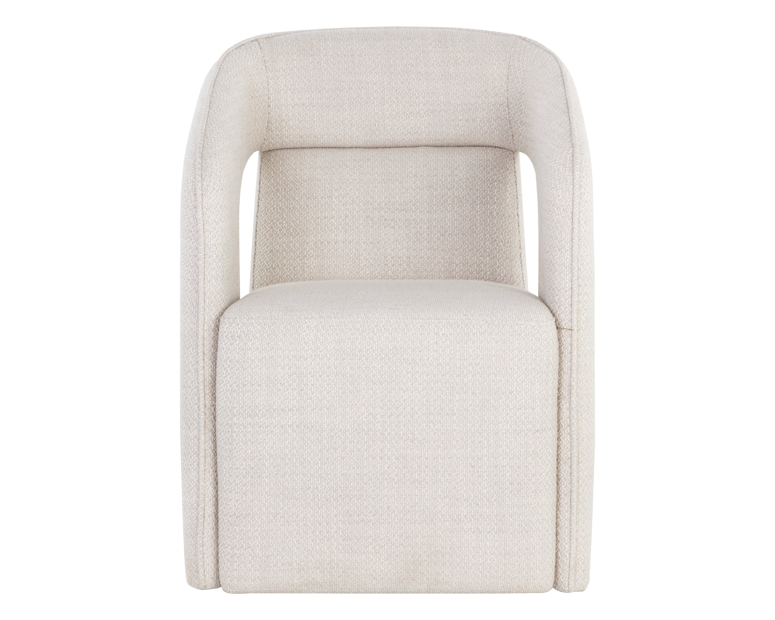 Kendrick Wheeled Dining Armchair - Moto Stucco