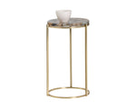 Tillie End Table - Brass  Natural Agate Stone