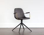 Cassius Swivel Dining Armchair - Slate Tint / Nightfall Black